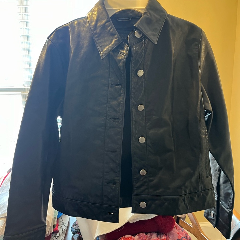 Small Banana Republic Black Leather Jacket New without tag
